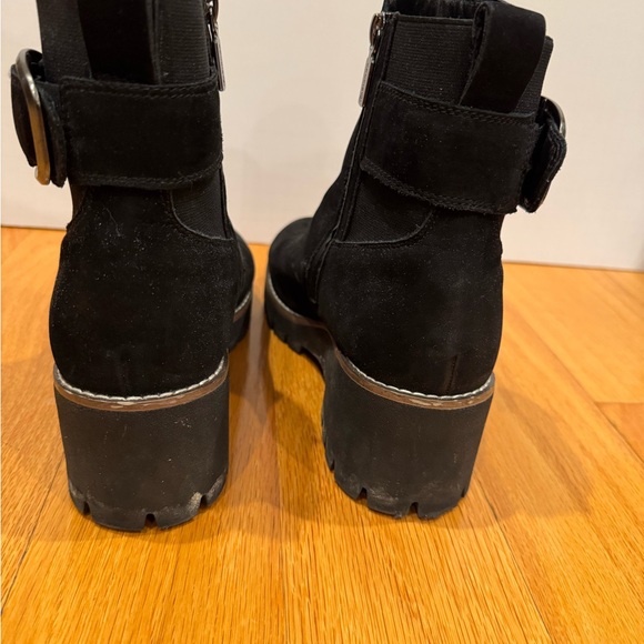 Blondo Black Dalia Waterproof Ankle Boots Silver Buckle Chunky Sole size 9.5 - Picture 6 of 9